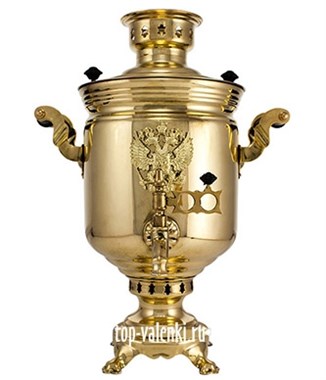 Самовар жаровой (на дровах) с гербом России, 5 л, форма банка