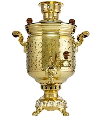 Самовар жаровой (на дровах), 5 л, форма банка с узорами