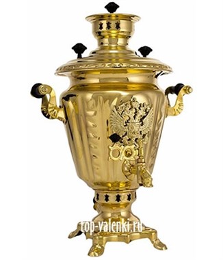 Самовар жаровой (на дровах), 2,5 л, "Герб России"