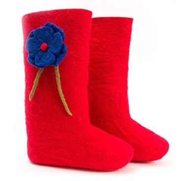 Валенки женские красного цвета "Red&Blue" Валенки женские красного цвета "Red&Blue"