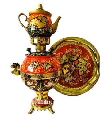 Самовар электрический, 3 л, форма шар, роспись "Калина красная", в наборе Самовар электрический, 3 л, форма шар, роспись "Калина красная", в наборе