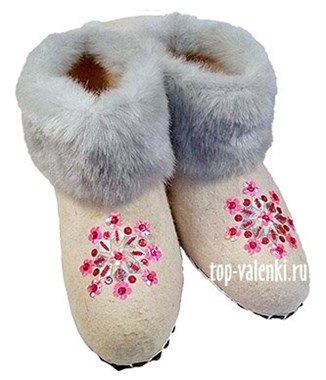 Женские валяные чуни с мехом "Ельга" Женские валяные чуни с мехом "Ельга"