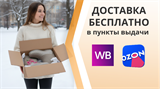 Бесплатная доставка в пункты выдачи заказов  "Озон" и "Вайлдберриз".