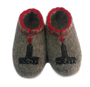 Мужские валяные тапочки "Москва" ручной работы - фото 16130