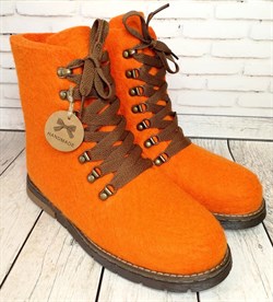 Женские ботинки валяные "Бергшаф",Pumpkin - фото 17069