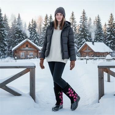 Дизайнерские валенки женские "Сакура" ручной работы СТ-3538