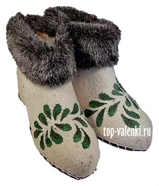Женские валяные чуни "Лепестки"