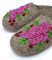 Женские валяные тапочки "Фиалки" ручной работы СТ-3519